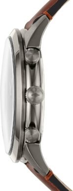 Fossil Men's Townsman Quartz Stainless Steel and Leather Chronograph Watch - Image 3
