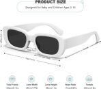 Retro Rectangle Kids Sunglasses 90’s Vintage Fashion Narrow Square Frame Glasses Shades for Girls Boys UV Protection - Image 4