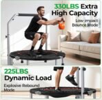 BCAN 40/48" Foldable Mini Trampoline Max Load 330lbs/440lbs, Fitness Rebounder with Adjustable Foam Handle, Exercise Trampoline for Adults Indoor/Garden Workout - Image 4