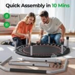 BCAN 40/48" Foldable Mini Trampoline Max Load 330lbs/440lbs, Fitness Rebounder with Adjustable Foam Handle, Exercise Trampoline for Adults Indoor/Garden Workout - Image 5