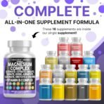 Clean Nutraceuticals Magnesium Complex with Magnesium Glycinate Citrate Malate Oxide Taurate Aspartate Orotate & Mag Chloride, Zinc Copper Manganese & Vitamin C B1 B2 B6 B12 Complex - 1Pack - Image 3