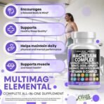 Clean Nutraceuticals Magnesium Complex with Magnesium Glycinate Citrate Malate Oxide Taurate Aspartate Orotate & Mag Chloride, Zinc Copper Manganese & Vitamin C B1 B2 B6 B12 Complex - 1Pack - Image 6
