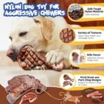 Dog Chew Toys for Aggressive Chewers：2 Pack Indestructible Dog Toy for Large Breed- Tough Nylon Teething Bone Toy to Keep Them Busy - Image 4