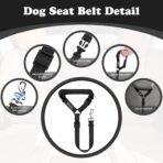 BWOGUE 2 Packs Dog Cat Safety Seat Belt Strap Car Headrest Restraint Adjustable Nylon Fabric Dog Restraints Vehicle Seatbelts Harness - Image 4