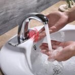 Charmingwater Touchless Bathroom Sink Faucet, Motion Automatic Sensor Faucet with Hole Cover Plate, Chrome - Image 3