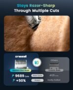 oneisall Dog Clippers for Grooming Thick Hair,Low Noise Dogs Grooming Kit with Detachable Stainless Steel Blade,Dog Shaver for Thick/Matted/Knotted/Fine/Wave/Curly Hair,PC18 - Image 4