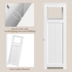 Yaheetech Bathroom Floor Cabinet Wooden Storage Organizer with 1 Door and 3 Drawers, Free-Standing Cupboard for Kitchen/Living Room/Bathroom Use, White - Image 6