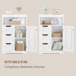 Yaheetech Bathroom Floor Cabinet Wooden Storage Organizer with 1 Door and 3 Drawers, Free-Standing Cupboard for Kitchen/Living Room/Bathroom Use, White - Image 9