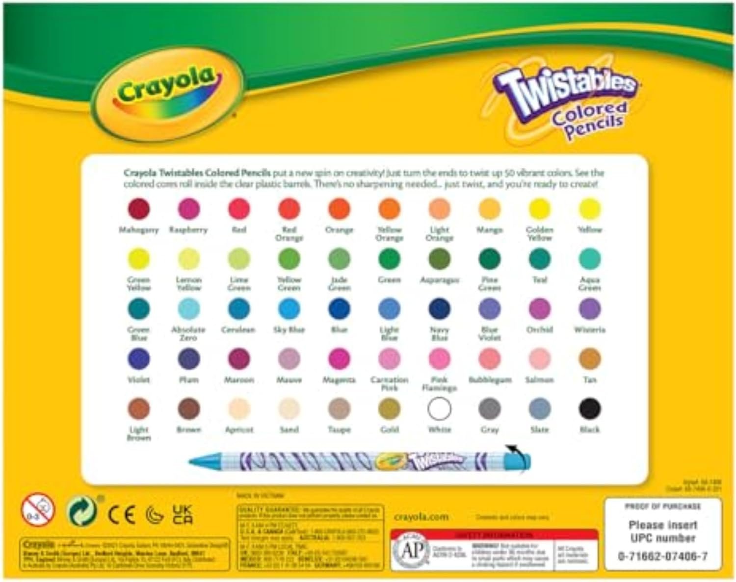 Crayola Twistables Colored Pencil Set (50ct), No Sharpen Colored Pencils For Kids, Kids Art Supplies for Back to School, 4+ [Amazon Exclusive] - Image 4
