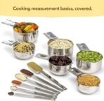 Simply Gourmet Measuring Cups and Spoons Set of 12 – 18/10 Stainless Steel Kitchen Gadgets – Stackable Design with Long Handle Spoons – Fits in Jars – Cooking & Baking Measuring Set for Dry & Liquid - Image 3