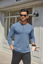 COOFANDY Men's Henley Shirts Long Sleeve Casual Button Shirts Fashion Lightweight Pullover Shirts - Image 4