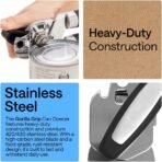 GORILLA GRIP Heavy Duty Stainless Steel Smooth Edge Manual Can Opener and Bottle Openers, US Designed, Soft Comfortable Handle, Oversized Handheld Turn Knob, Multifunctional Kitchen Tool, Black - Image 4