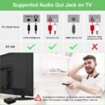 Golvery Bluetooth 5.0 Transmitter Receiver for TV Airplane, 2 in 1 Bluetooth Adapter for PC/DVD/MP3/Home Stereo/Speaker/Gym, Optical/RCA/AUX Connection, 25 Hours Playtime, Dual Link, Volume Control - Image 3