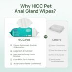 HICC PET Wipes for Dogs & Cats, Cleansing Deodorizing & Soothing Allergy Infections Anal Gland Pets Wipes with Coconut Oil - Dog Grooming Wipes for Butt and Paw - Hypoallergenic & Vet Recommended - Image 6