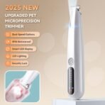 2026 New Pet Precision Trimmer, Dog Paw Trimmer with LED Light, Low Noise, IP68 Waterproof, Dual-Speed Motor, Suit for Trimming Paw, Ear, Face, Butt, Eyebrows, USB Rechageble - Image 3