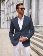 COOFANDY Men's Casual Knit Blazer Two Button Lightweight Sport Coats Suit Jacket - Image 3