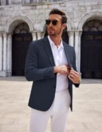 COOFANDY Men's Casual Knit Blazer Two Button Lightweight Sport Coats Suit Jacket - Image 4