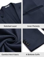 COOFANDY Men's Casual Knit Blazer Two Button Lightweight Sport Coats Suit Jacket - Image 5