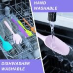 Silicone Spatula Set, 5 Piece Food Grade Rubber Spatulas for Baking, Cooking, and Mixing High Heat Resistant Non Stick Dishwasher Safe BPA-Free (Multicolor) - Image 5