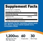 Nutricost Berberine HCl 1200mg , 60 Vegetarian Capsules - Gluten Free & Non-GMO - Image 3