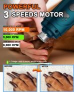 YABIFE Dog Nail Trimmers and Dog Nail Clippers Kit, Whisper Quiet Electric Grinder with Light, for Small, Medium, Large Dogs, Cats Toenail Grooming, 3 Speeds - Image 5