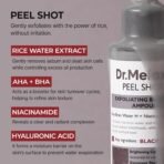 Dr.Melaxin Peel Shot Glow Black Rice Peeling Ampoule 80ml, Dead Skin Gentle Exfoliating Ampoule with Rice Water Extract, AHA BHA, Niacinamide, Daily Skin Texture Care, All Skin Types, Korean Skincare - Image 5