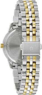 Bulova Ladies' Classic Diamond Two-Tone Gold Stainless Steel 3-Hand Calendar Date Quartz Watch - Image 4