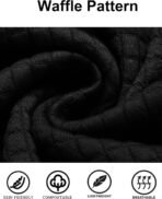 COOFANDY Mens Hooded Sweatshirt Casual Long Sleeve Drawstring Waffle Knit Pullover Hoodies - Image 6