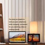 Dreamholder Table Lamp with 3 USB Charging Ports, Modern Desk Lamp with AC Outlet and Phone Stands, Perfect Bedside Lamp for Bedroom, Living Room, Office (Pack of 2), Cream - Image 4