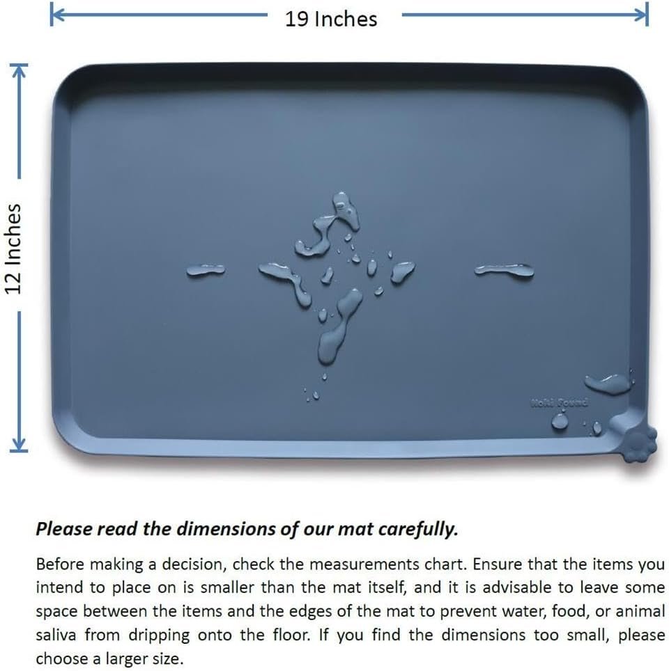 Hoki Found -Waterproof Pet Feeding Mats with High Lips - Multiple Size and Colors for Dogs, Cats & Others-G - Image 3
