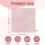 MUKIN Baby Washcloths and Burp Cloths, Soft Absorbent Towels for Newborns, 6 Pack, 12x12 Inches (Pink) - Image 3