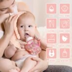 MUKIN Baby Washcloths and Burp Cloths, Soft Absorbent Towels for Newborns, 6 Pack, 12x12 Inches (Pink) - Image 5