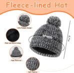 Kids Dinosaur Hat Scarf Gloves Set, Winter Warm Fleece Pompom Beanie Knit Scarf Christmas Gifts for Girls Boys 4-10 yr - Image 4