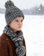 Kids Dinosaur Hat Scarf Gloves Set, Winter Warm Fleece Pompom Beanie Knit Scarf Christmas Gifts for Girls Boys 4-10 yr - Image 6