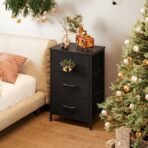 AODK Dresser for Bedroom Nightstand Small Dressers Chest of Drawers End Table for Living Room, Closet Dresser with 3 Storage Drawers Organizer Clothes, Black - Image 3