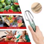 3-in-1 Watermelon Fork Slicer Cutter, 2025 New Stainless Steel Watermelon Popsicle Cutter Slicer Tool, Quickly Watermelon Fork Fruit Cutting Tool Fruit Cutters for Camping Kitchen Gadgets (Green) - Image 5