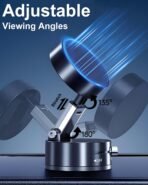 Vacuum Suction Magnetic Phone Holder, 2025 Upgraded Foldable and Retractable Magnetic Mount, A Movable Vacuum Suction Cup Car Phone Stand for Cars/Gyms/Mirrors/Smooth Surface (Pink) - Image 3