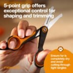 Fiskars Pet, Dog & Cat Grooming Scissors, Rounded Tips & SoftGrip Handle, Cat and Dog Supplies, 5.5”, Orange/Black, Detailing Scissors - Image 5