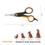 Fiskars Pet, Dog & Cat Grooming Scissors, Rounded Tips & SoftGrip Handle, Cat and Dog Supplies, 5.5”, Orange/Black, Detailing Scissors - Image 7