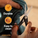 Fiskars Pet, Dog & Cat Grooming Scissors, Rounded Tips & SoftGrip Handle, Cat and Dog Supplies, 5.5”, Orange/Black, Detailing Scissors - Image 8