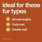 Fiskars Pet, Dog & Cat Grooming Scissors, Rounded Tips & SoftGrip Handle, Cat and Dog Supplies, 5.5”, Orange/Black, Detailing Scissors - Image 11
