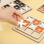 Wooden Board Tic Tac Toe Game XO Table Toy Classical Family Children Puzzle Game Educational Toys, Random Color - Image 3