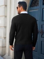 Runcati Mens Crewneck Sweaters Casual Knit Lightweight Dress Sweater Long Sleeve Slim Fit Fall Winter Pullover - Image 4