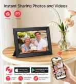 BIGASUO Digital Picture Frame, 10.1" Frameo Digital Frame WiFi with 32GB Memory, 1280x800 IPS Touch Screen, Send Photos/Videos from Your Phone Anywhere, Photo Gifts for Parents and Grandparents - Image 3