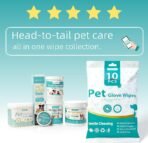 Ear Cleaner Finger Wipes 60 Counts, Dog Ear Cleaner, Grooming Kit Care for Dogs and Cats, Soft & Easy Otic Cleaning Pads, Remove Wax, Dirt & Stop Smelly, Itchy, Non-Irritating, Coconut Scent - Image 7