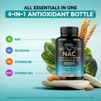 NAC Supplement | Selenium | B6 | B12 - Antioxidant, Immune Support - N Acetyl Cysteine 600 mg per Capsule, 1200 mg per Serving - Made in USA - Non-GMO, Gluten-Free, Vegan - 120 caps, 2 Month Supply - Image 5