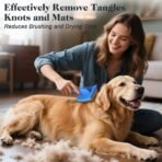 2PCS Slicker Brush for Dogs & Pet Comb,Professional Dog Grooming Brush (Goldendoodles,Poodles,Labradoodles) with Extra Long Pins to Effectively Remove Tangles, Knots and Mats (Blue, Large) - Image 3