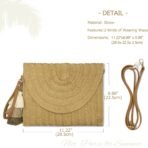 Aovtero Straw Clutch Purse Women Crossbody Bag Summer Beach Shoulder Bags Envelope Wallet Handbags - Image 4