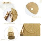 Aovtero Straw Clutch Purse Women Crossbody Bag Summer Beach Shoulder Bags Envelope Wallet Handbags - Image 6