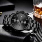 GOLDEN HOUR Fashion Business Mens Watches with Stainless Steel Waterproof Chronograph Quartz Watch for Men, Auto Date - Image 5